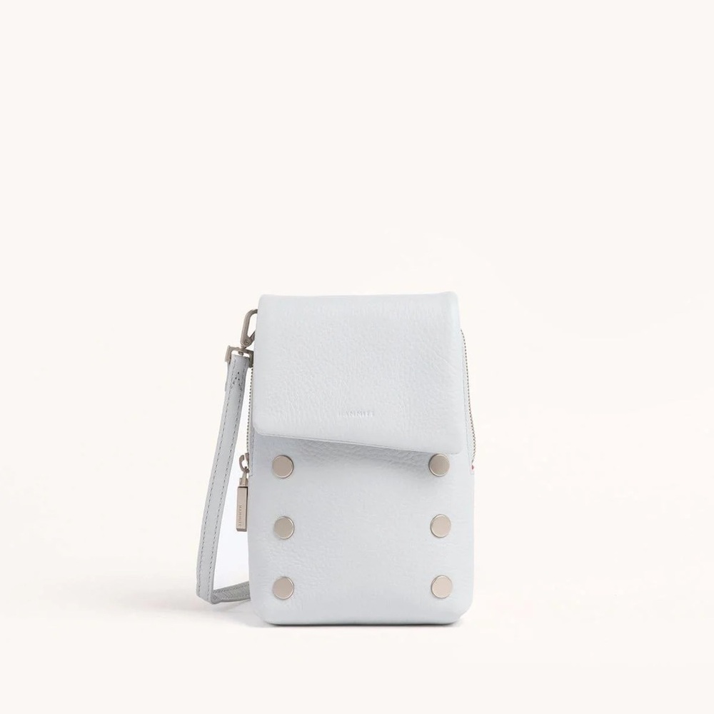 Hammitt VIP Mini Mobile Leather Crossbody Handbag Bluebird Light Blue Gray - Picture 2 of 13